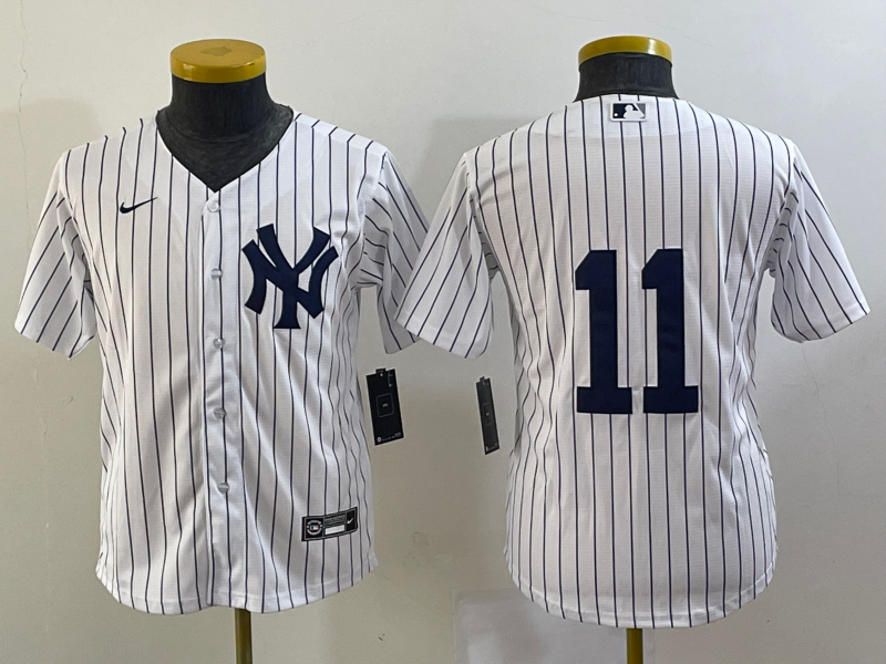 Youth New York Yankees #11 Anthony Volpe White Cool Base Stitched Baseball Jersey